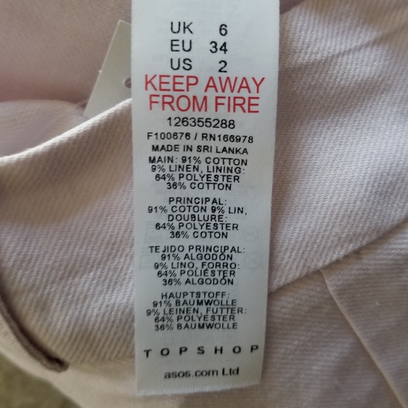 Topshop Pale Lilac Linen Blend High Waist Pleated Longline Shorts Size 2‎ NEW - Picture 11 of 12